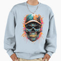 Colorful Skull Cap Street Art Sweatshirt - Custom Art Print Unisex - T-Shirt, Sweatshirt, Hoodie