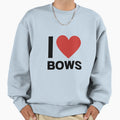 I Heart Bows Sweatshirt - Graphic Print for Adults - T-Shirt, Sweatshirt, Hoodie