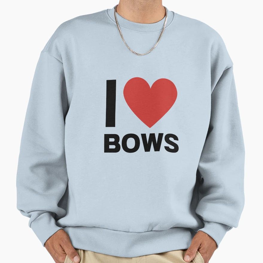 I Heart Bows Sweatshirt - Graphic Print for Adults - T-Shirt, Sweatshirt, Hoodie