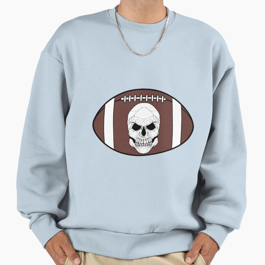 Football Jolly Roger Cyan Sweatshirt - Graphic Print Unisex - T-Shirt, Sweatshirt, Hoodie