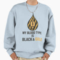 Blood Type Black Gold Sweatshirt - Streetwear Style for Adults - T-Shirt, Sweatshirt, Hoodie