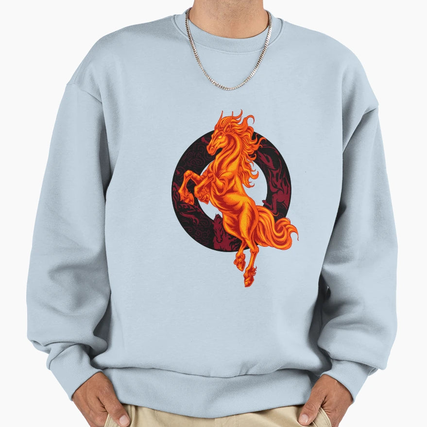 Fire Horse Year Sweatshirt - Fun Novelty Design Men Women - T-Shirt, Sweatshirt, Hoodie