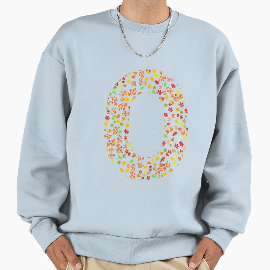O Letter Autumn Leaves Letter O Sweatshirt - Unique Graphic for Adults - T-Shirt, Sweatshirt, Hoodie