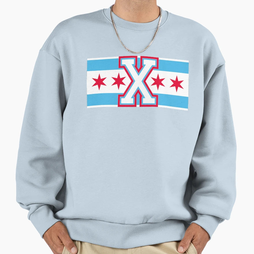 Straight Edge Chicago Flag V4 Sweatshirt - Trendy Graphic for Adults - T-Shirt, Sweatshirt, Hoodie