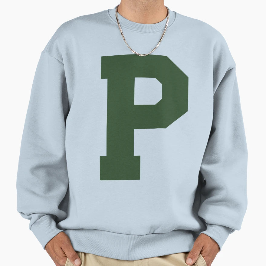 Alphabet Green P Sports Letter P Sweatshirt - Custom Art Print Men Women - T-Shirt, Sweatshirt, Hoodie