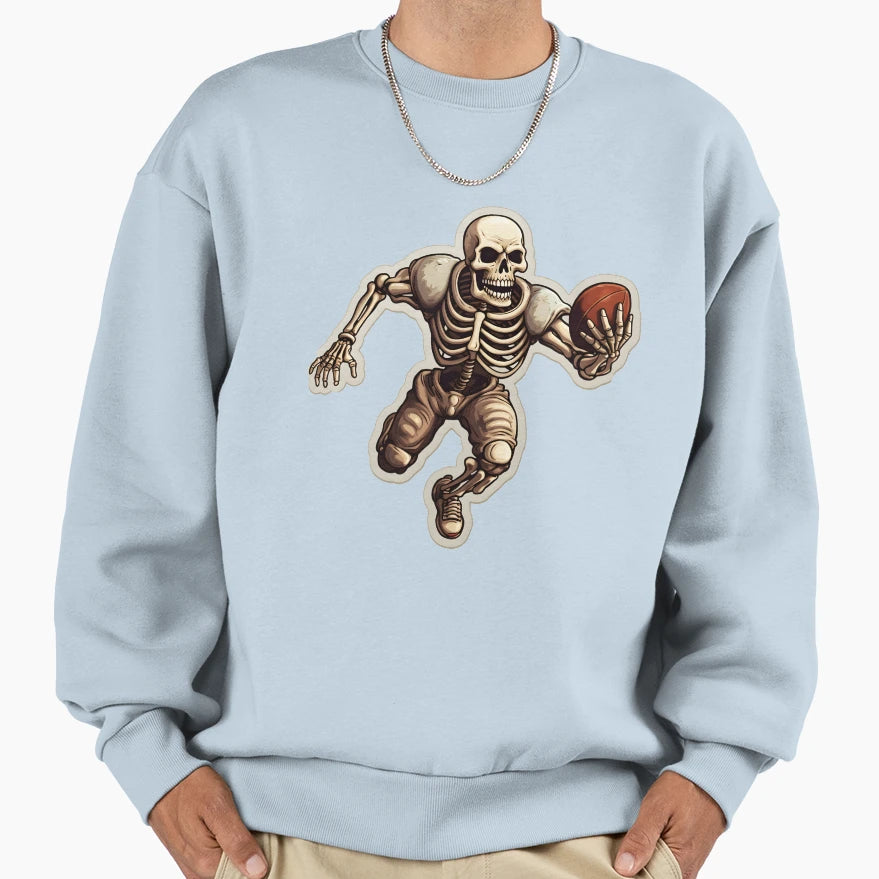 Skeleton Football Player Sweatshirt - Aesthetic Graphic for Adults - T-Shirt, Sweatshirt, Hoodie