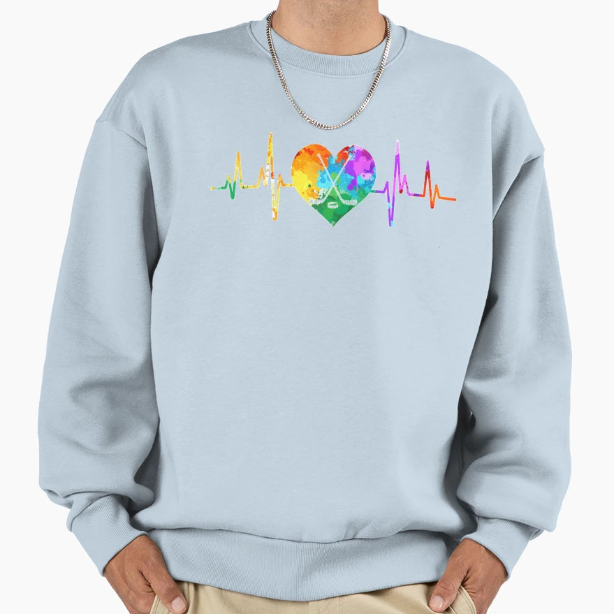 Heartbeat Watercolor Heart Ice T-Shirt - Fun Novelty Design for Adults - T-Shirt, Sweatshirt, Hoodie