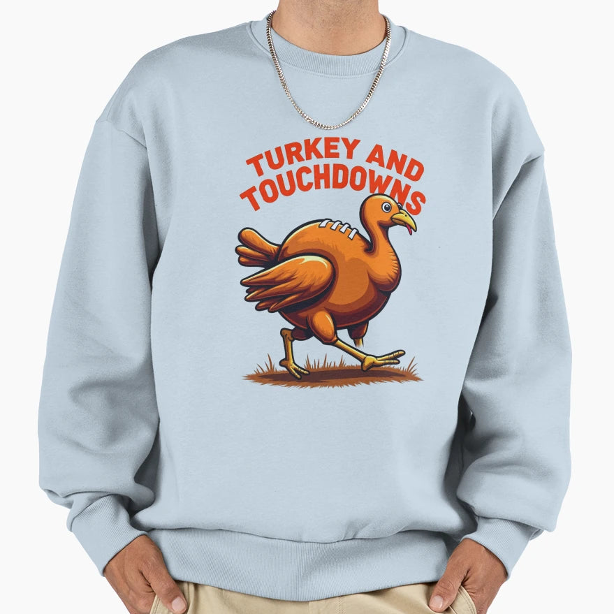 Thanksgiving Turkey And Touchdowns T-Shirt - Minimalist Print Unisex - T-Shirt, Sweatshirt, Hoodie