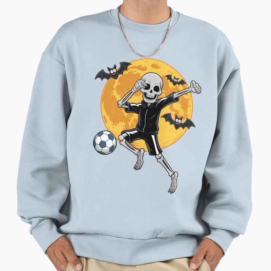Soccer Skeleton Halloween Soccer Sweatshirt - Graphic Print for Adults - T-Shirt, Sweatshirt, Hoodie