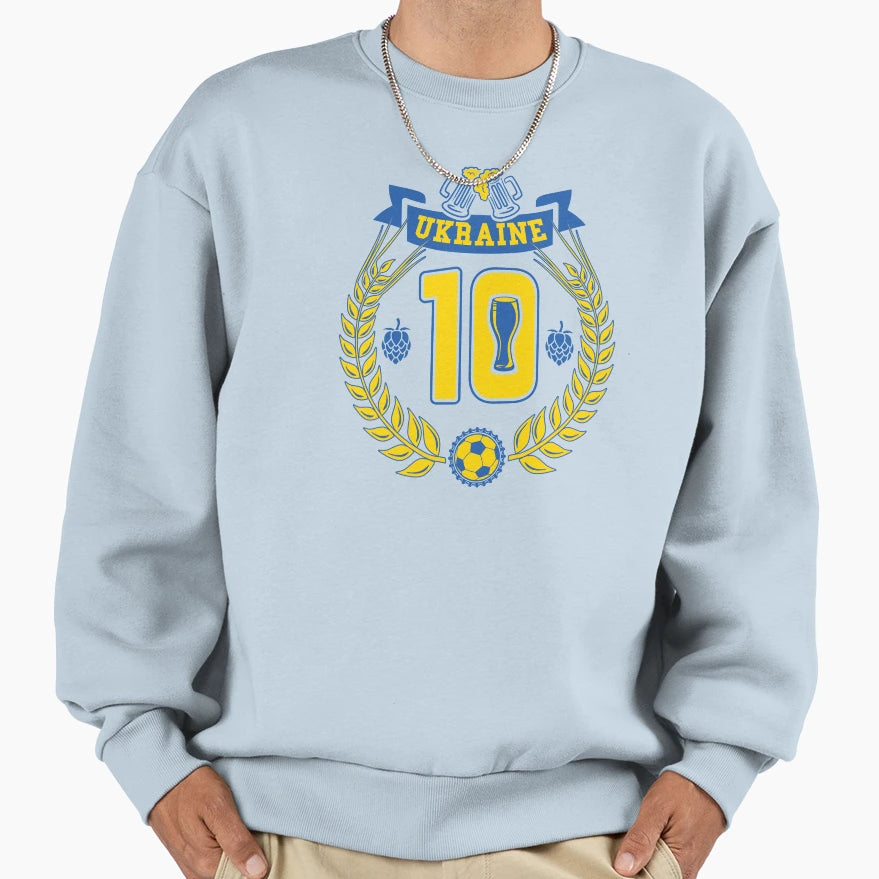 Ukraine Beer Football Number 10 Sweatshirt - Fun Novelty Design Men Women - T-Shirt, Sweatshirt, Hoodie