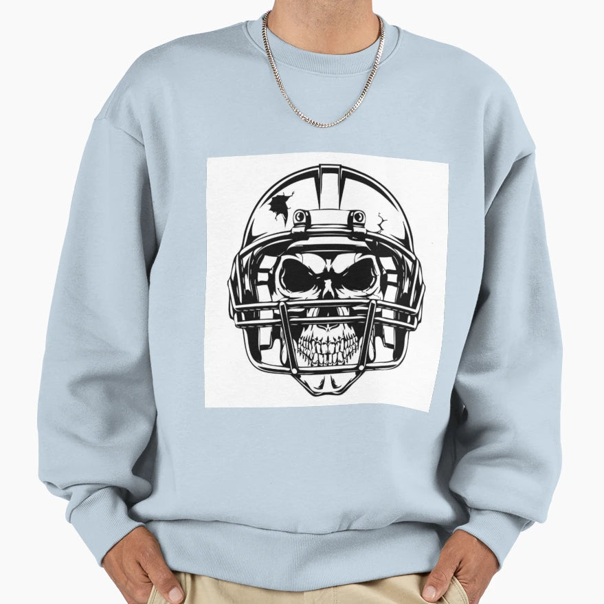 Football Skull Sweatshirt - Casual Everyday Wear Men Women - T-Shirt, Sweatshirt, Hoodie