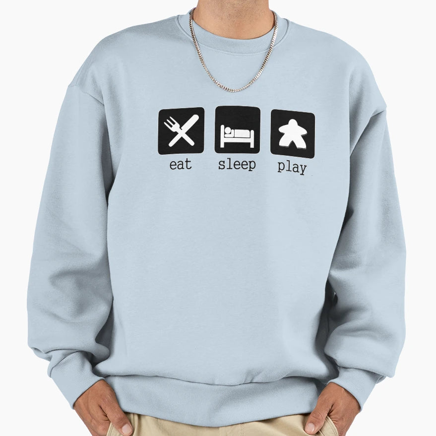 Eat Sleep Play Sweatshirt - Custom Art Print Men Women - T-Shirt, Sweatshirt, Hoodie