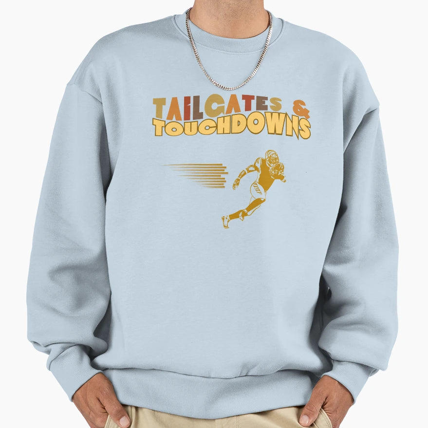 Tailgates Touchdowns Football Fall T-Shirt - Trendy Graphic for Adults - T-Shirt, Sweatshirt, Hoodie