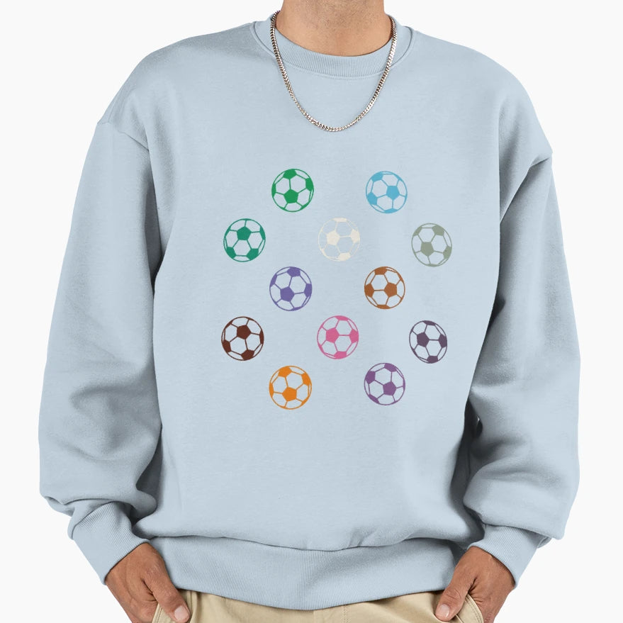 Abstract Multi Color Football Soccer Sweatshirt - Graphic Print Unisex - T-Shirt, Sweatshirt, Hoodie