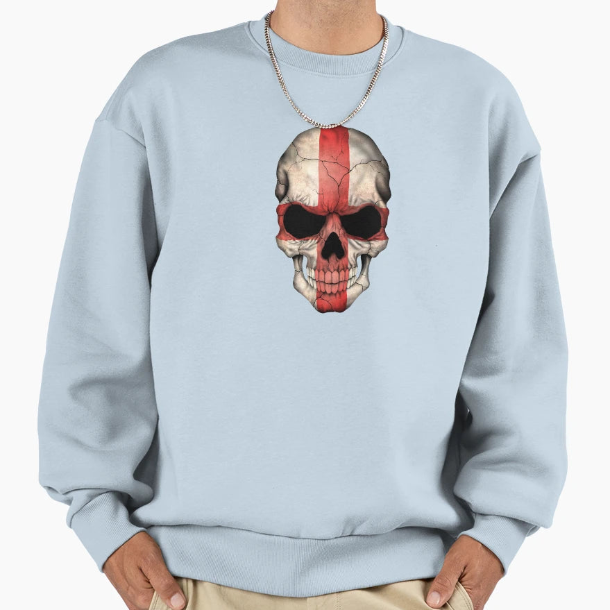 English Flag Skull Sweatshirt - Casual Everyday Wear Unisex - T-Shirt, Sweatshirt, Hoodie