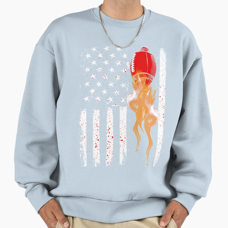 Flag Football Sweatshirt - Fun Novelty Design Men Women - T-Shirt, Sweatshirt, Hoodie