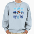 Football Mom Coquette Bow Blue Sweatshirt - Custom Art Print Men Women - T-Shirt, Sweatshirt, Hoodie