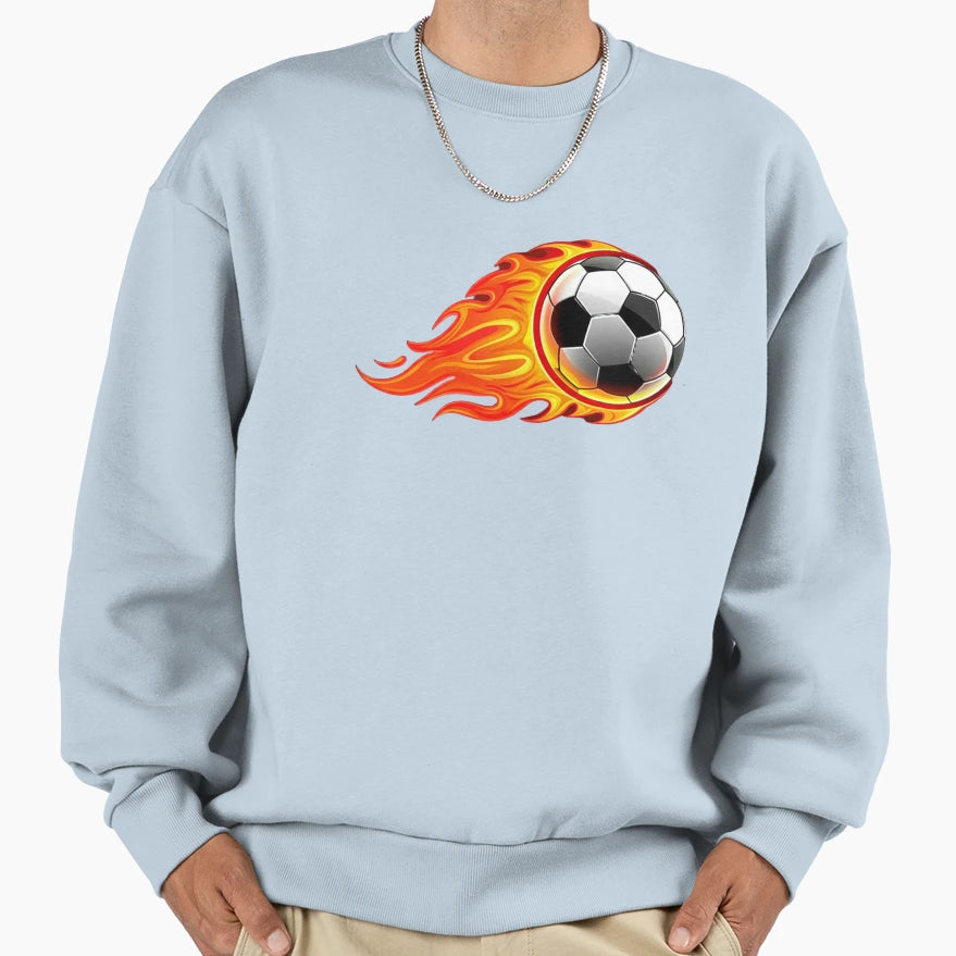 High Speed Soccer Ball Fire Sweatshirt - Custom Art Print Men Women - T-Shirt, Sweatshirt, Hoodie