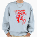 Animal Red Horse Sweatshirt - Unique Graphic for Adults - T-Shirt, Sweatshirt, Hoodie