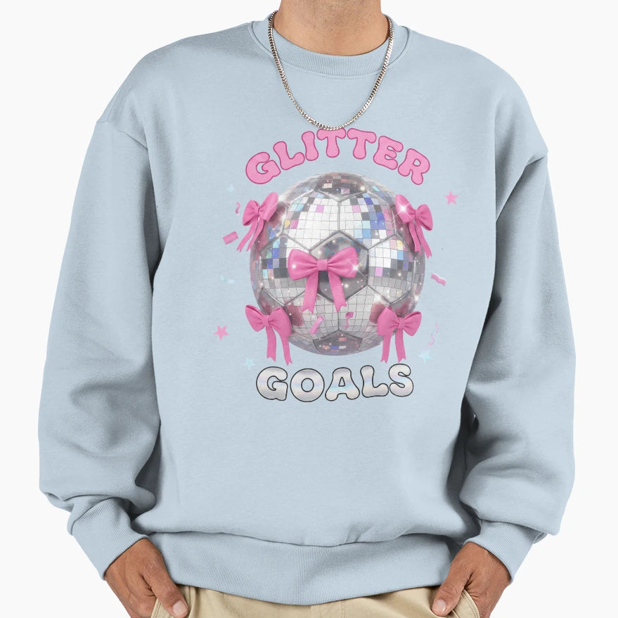 Glitter Goals Disco Soccer Ball Sweatshirt - Casual Everyday Wear Unisex - T-Shirt, Sweatshirt, Hoodie