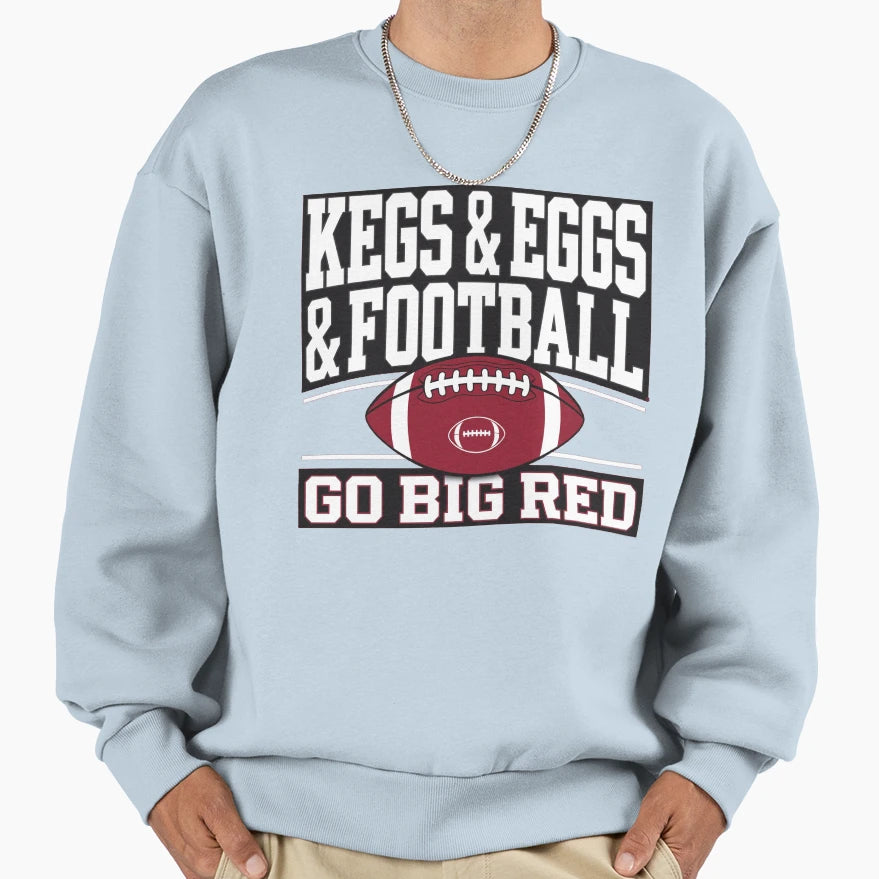 Kegs Eggs Football Lets Go Funny Red Sweatshirt - Novelty Apparel Men Women - T-Shirt, Sweatshirt, Hoodie