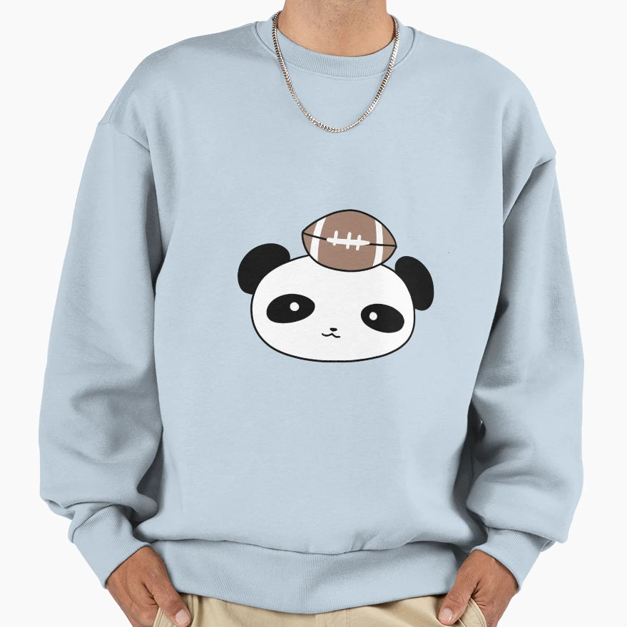 Football Panda Face Sweatshirt - Novelty Apparel Unisex - T-Shirt, Sweatshirt, Hoodie