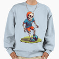 Cartoon Skull Playing Soccer Sweatshirt - Novelty Apparel for Adults - T-Shirt, Sweatshirt, Hoodie