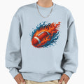 Fire And Water Football Fusion Sweatshirt - Fun Novelty Design for Adults - T-Shirt, Sweatshirt, Hoodie