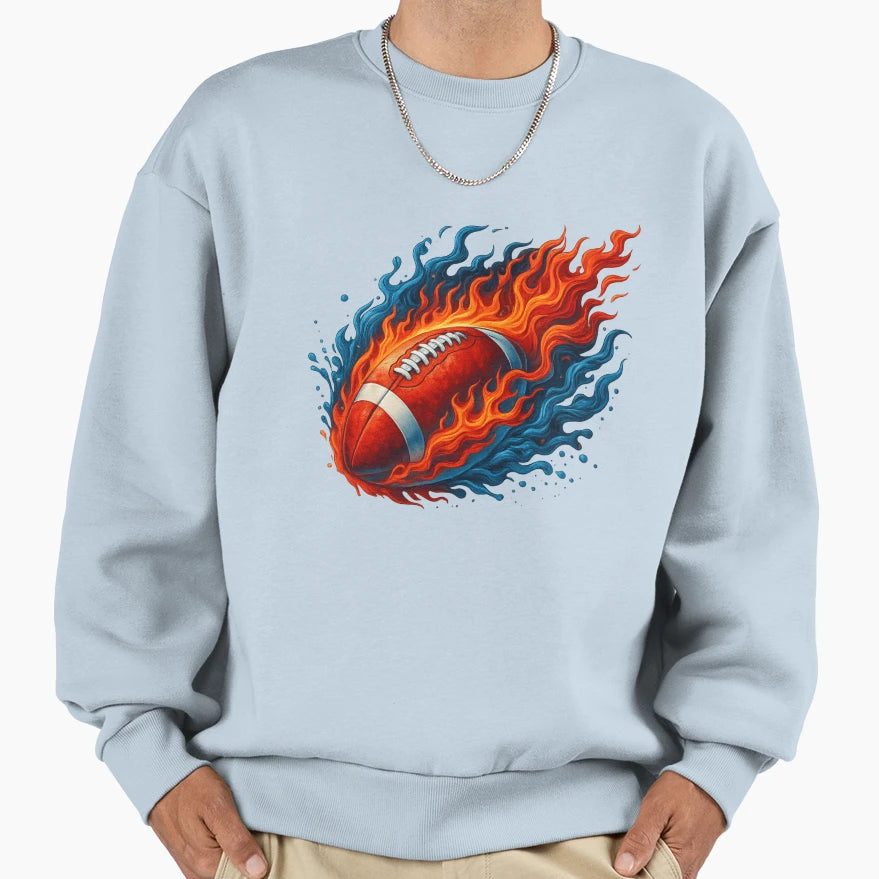 Fire And Water Football Fusion Sweatshirt - Fun Novelty Design for Adults - T-Shirt, Sweatshirt, Hoodie