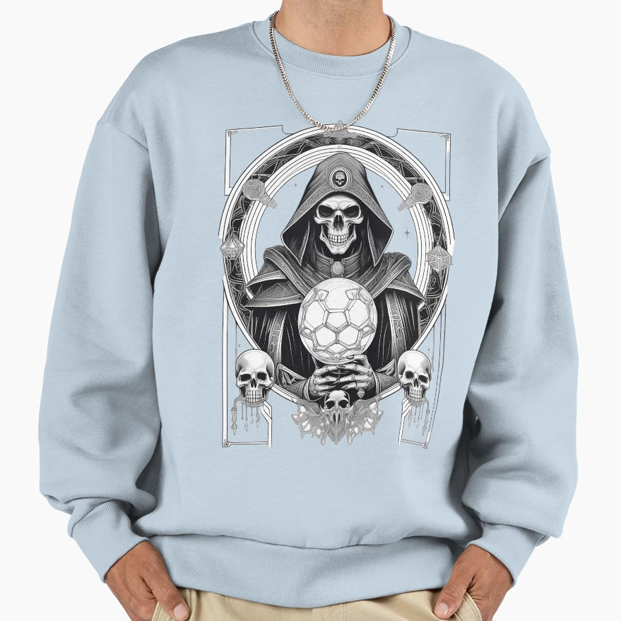 Gothic Lich Necromancer Crystal Ball Sweatshirt - Graphic Print Unisex - T-Shirt, Sweatshirt, Hoodie