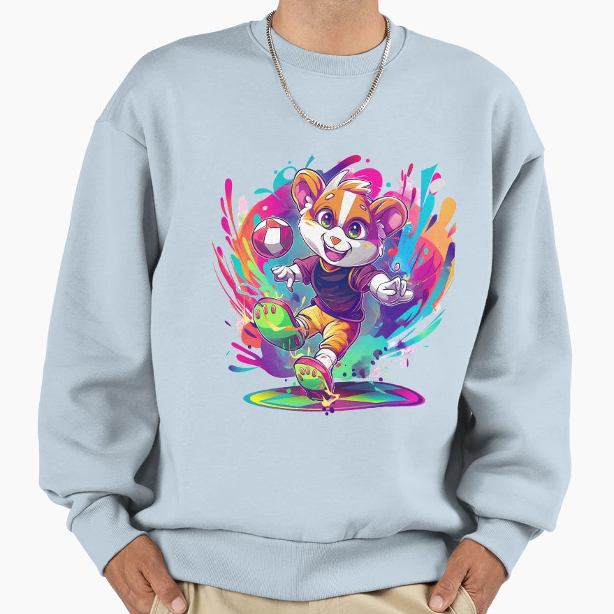 Hip Hop Soccer Cartoon Bear Sweatshirt - Novelty Apparel Unisex - T-Shirt, Sweatshirt, Hoodie