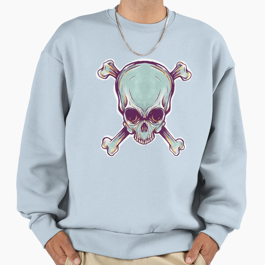 Skull And Crossbones Illustration Sweatshirt - Custom Art Print Unisex - T-Shirt, Sweatshirt, Hoodie