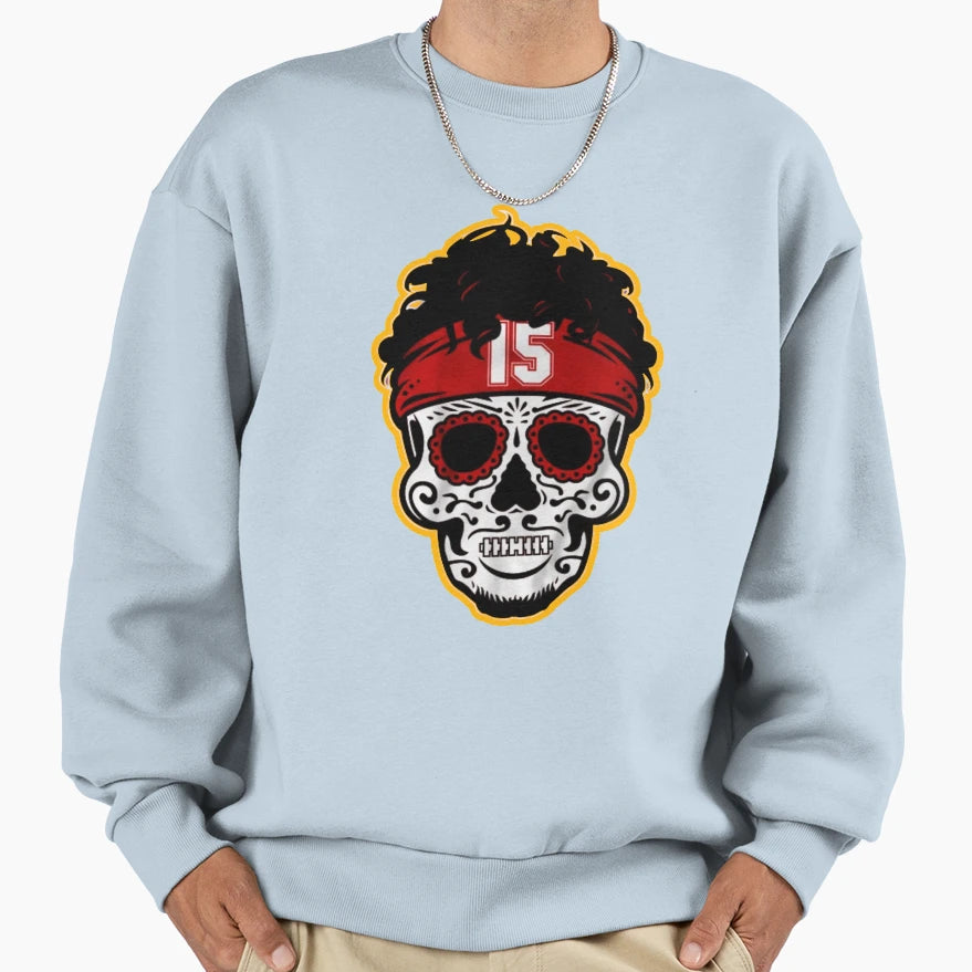 Pat Kansas City Football Aztec Skulls T-Shirt - Fun Novelty Design Unisex - T-Shirt, Sweatshirt, Hoodie