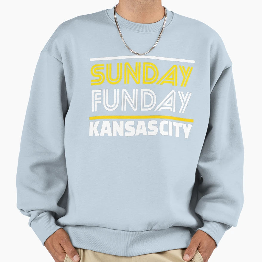 Kc Sunday Funday Kansas City Sunday Sweatshirt - Graphic Print Unisex - T-Shirt, Sweatshirt, Hoodie