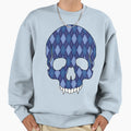 Patterned Vampire Skull Blue Argyle Sweatshirt - Aesthetic Graphic Unisex - T-Shirt, Sweatshirt, Hoodie