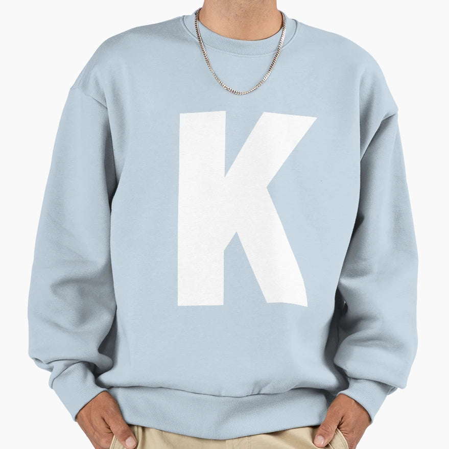 Uppercase Letter K Sweatshirt - Fun Novelty Design for Adults - T-Shirt, Sweatshirt, Hoodie