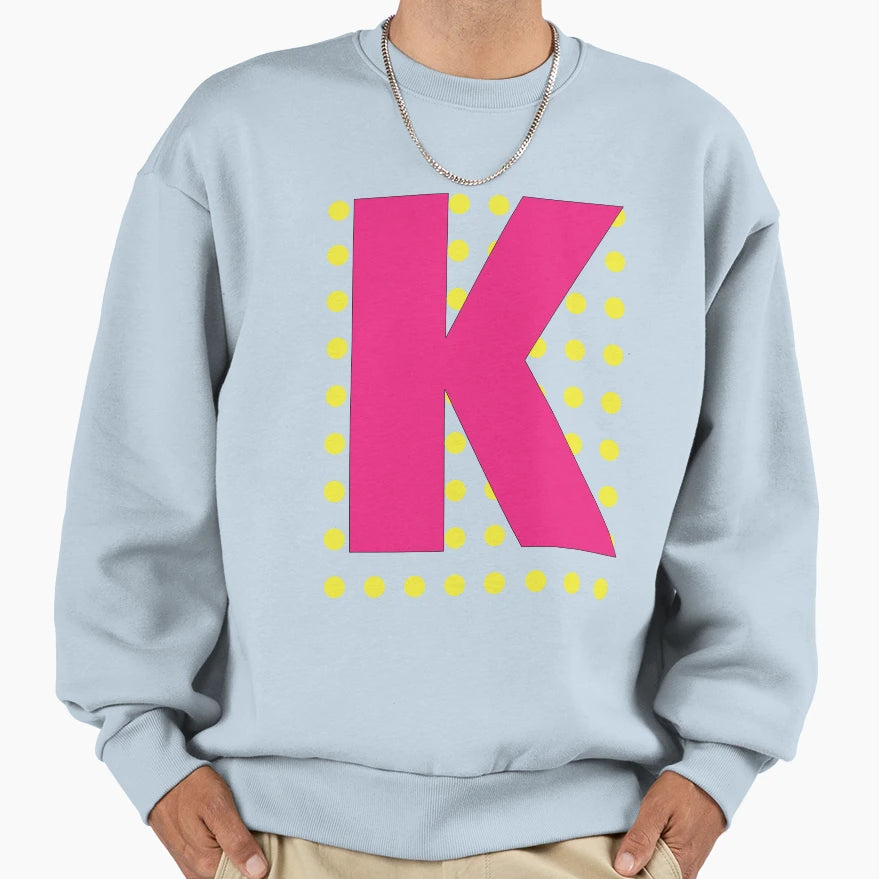K Letter Letter K Sweatshirt - Trendy Graphic Men Women - T-Shirt, Sweatshirt, Hoodie