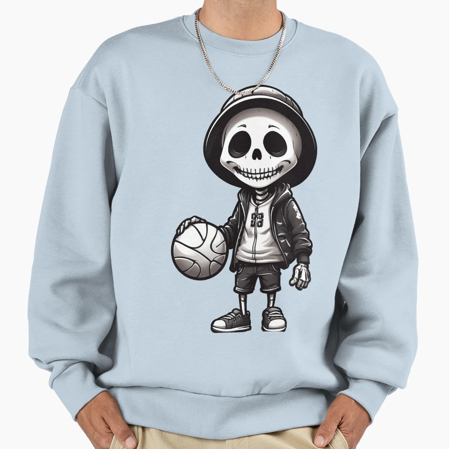 He Is Fun Loving Sports Skull Sweatshirt - Streetwear Style Men Women - T-Shirt, Sweatshirt, Hoodie