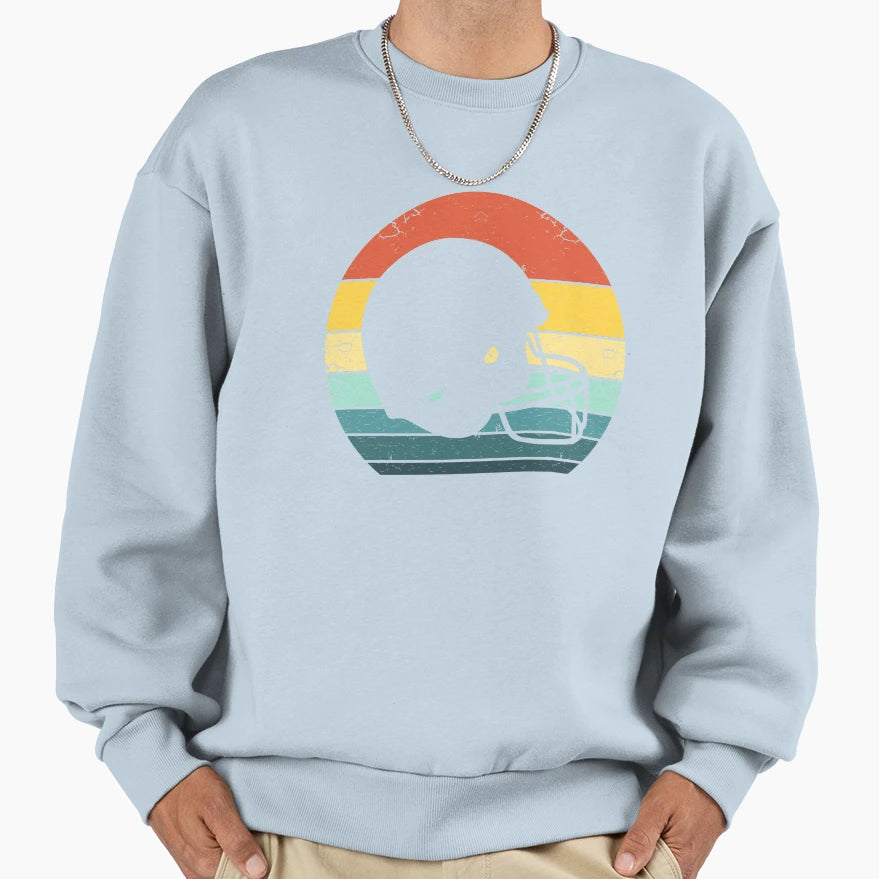 70S American Football Helmet Sunset Sweatshirt - Unique Graphic Men Women - T-Shirt, Sweatshirt, Hoodie