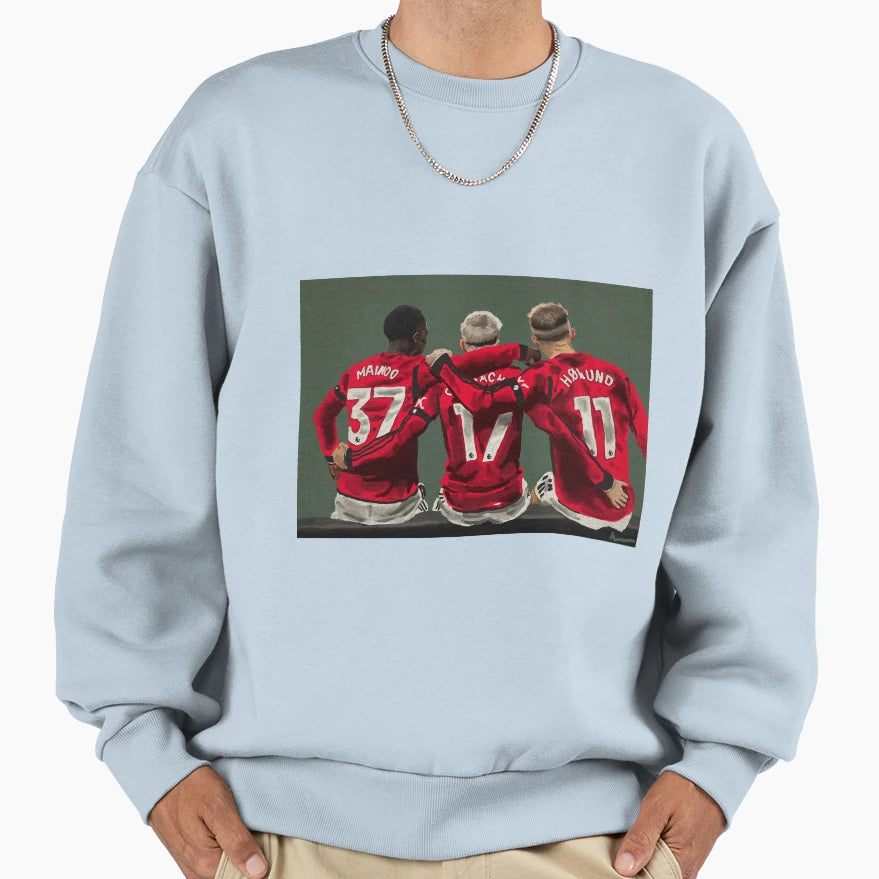 Portrait Painting Kobbie Mainoo Sweatshirt - Aesthetic Graphic for Adults - T-Shirt, Sweatshirt, Hoodie
