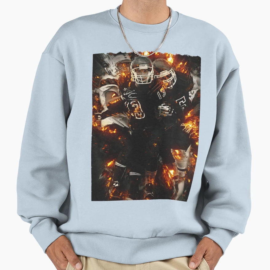 Football Sports Fantasy Game Clipart Sweatshirt - Novelty Apparel Men Women - T-Shirt, Sweatshirt, Hoodie