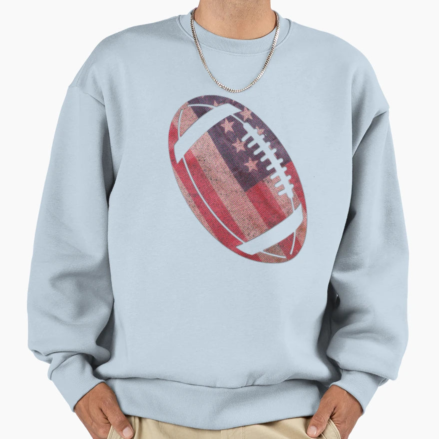 Usa Flag American Football Fan Sweatshirt - Casual Everyday Wear Men Women - T-Shirt, Sweatshirt, Hoodie