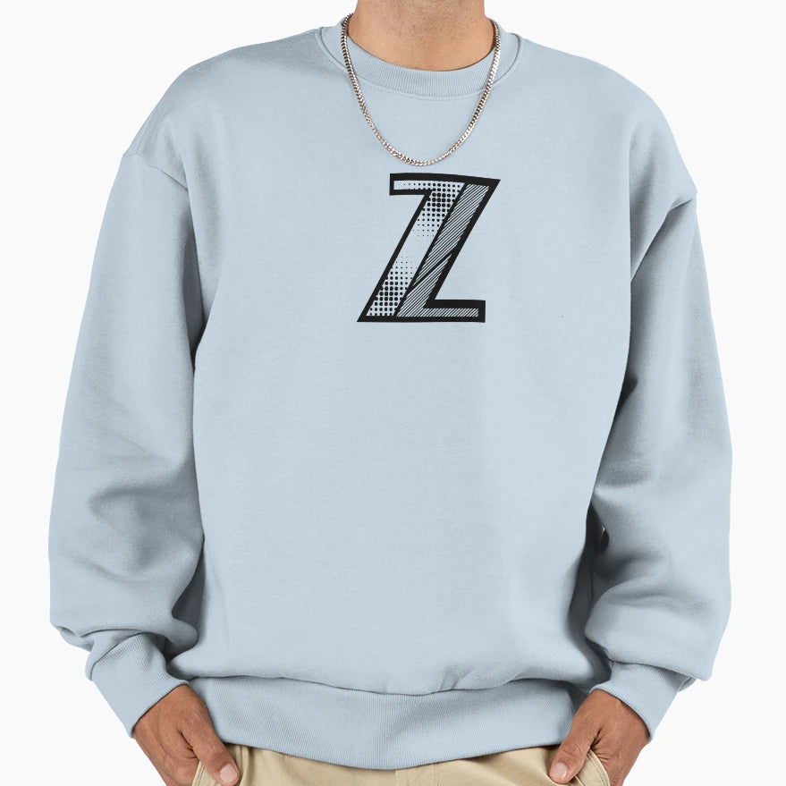 Modern Monogram Initial Letter Z Sweatshirt - Graphic Print for Adults - T-Shirt, Sweatshirt, Hoodie