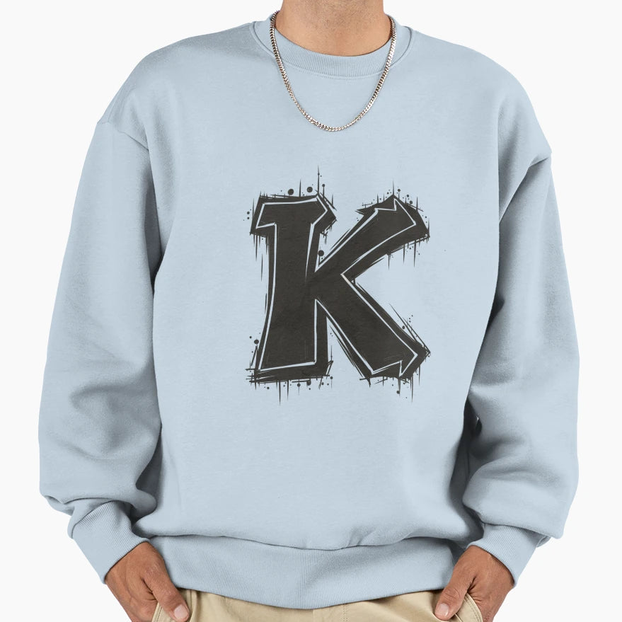 Letter K Sweatshirt - Aesthetic Graphic for Adults - T-Shirt, Sweatshirt, Hoodie