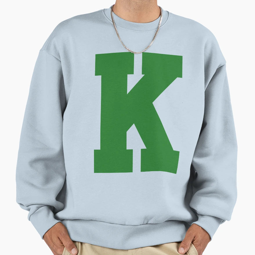 Alphabet Green K Sports Letter K Sweatshirt - Trendy Graphic Men Women - T-Shirt, Sweatshirt, Hoodie