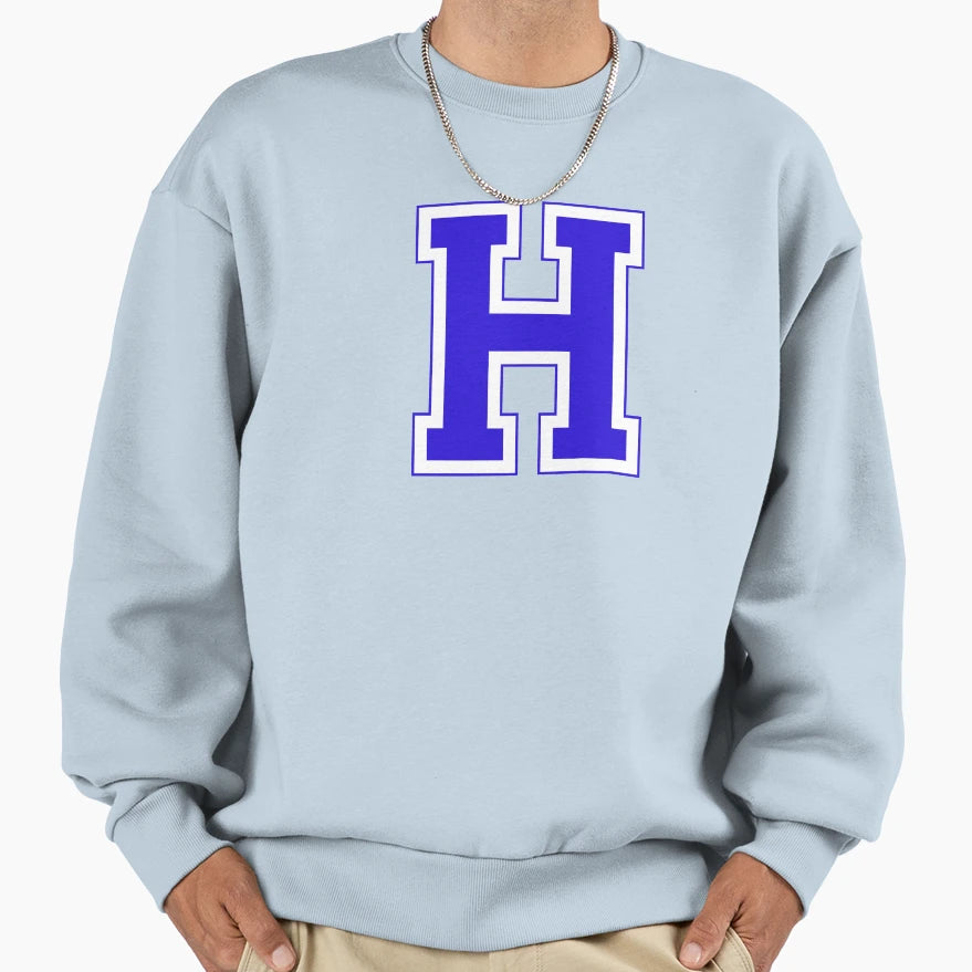 Varsity Letter H Sweatshirt - Novelty Apparel for Adults - T-Shirt, Sweatshirt, Hoodie