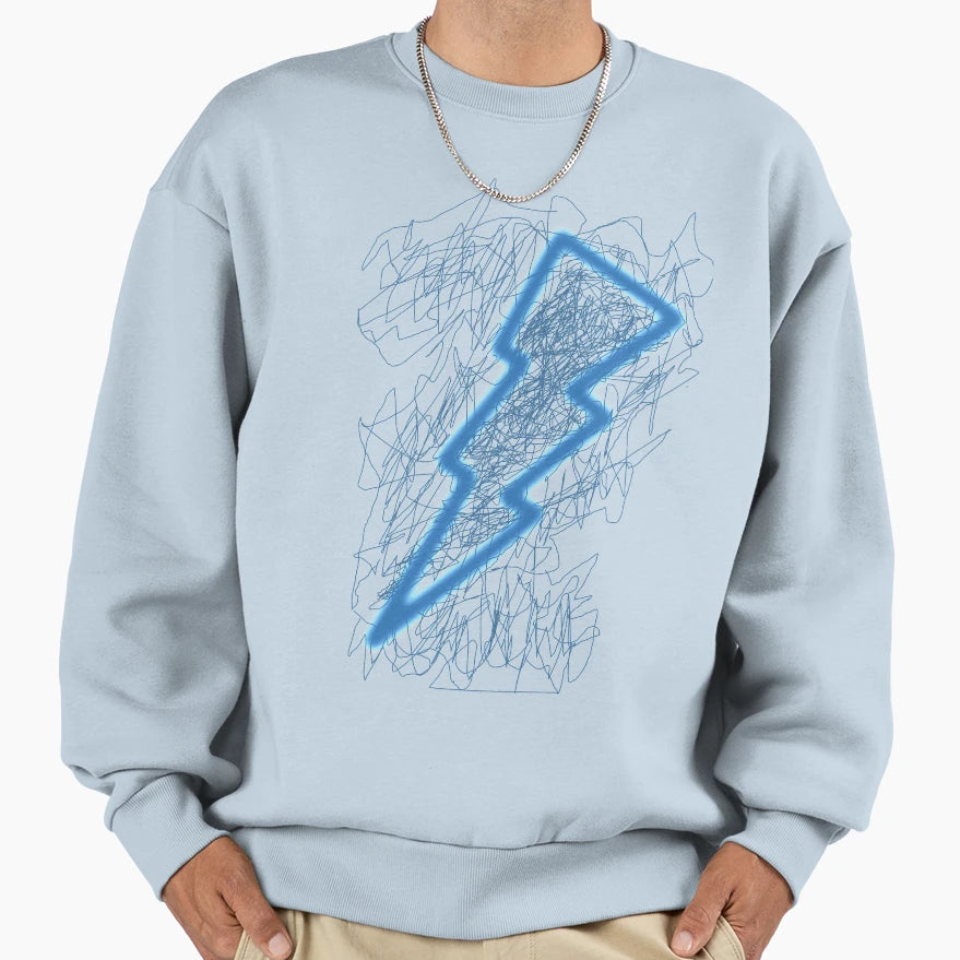 Blue Lightning Sweatshirt - Streetwear Style Unisex - T-Shirt, Sweatshirt, Hoodie