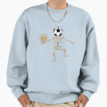Funny Skeleton Holding Head Soccer Sweatshirt - Graphic Print for Adults - T-Shirt, Sweatshirt, Hoodie