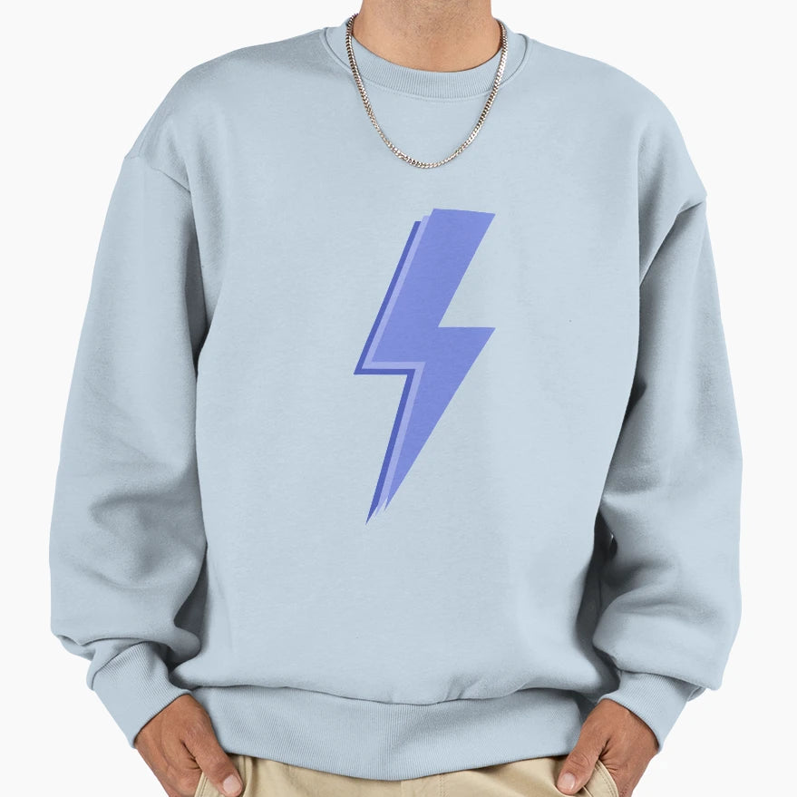 Layered Aesthetic Lighting Bolt Sweatshirt - Graphic Print Men Women - T-Shirt, Sweatshirt, Hoodie