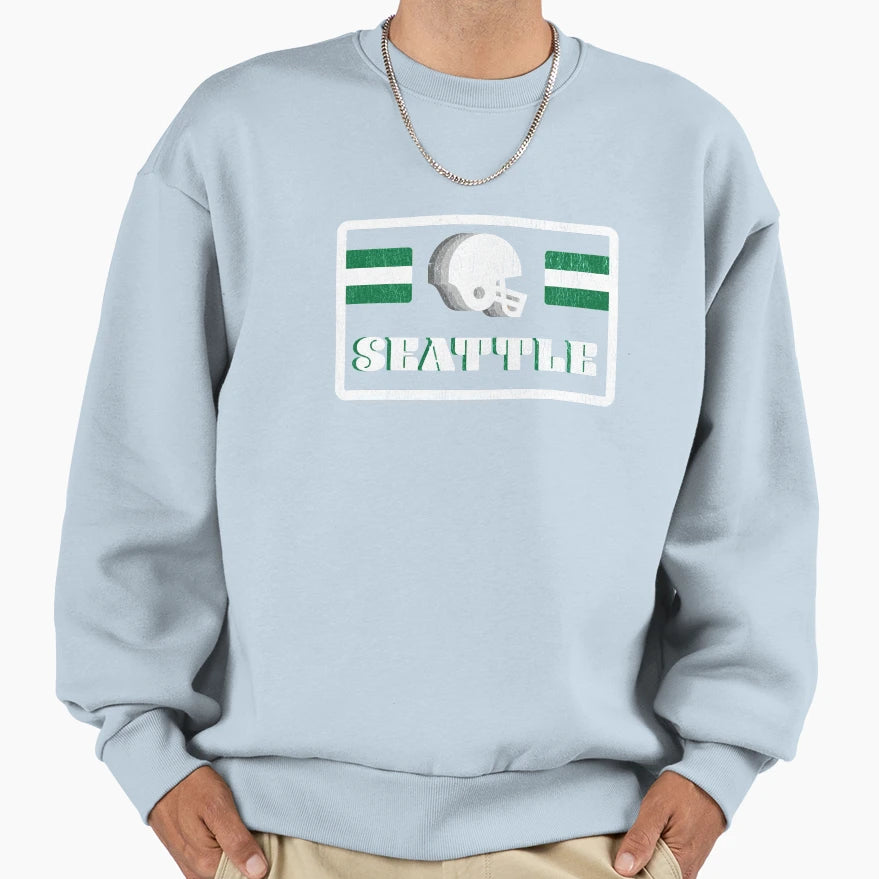 70S Old School Seattle Football Sweatshirt - Streetwear Style for Adults - T-Shirt, Sweatshirt, Hoodie